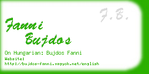 fanni bujdos business card